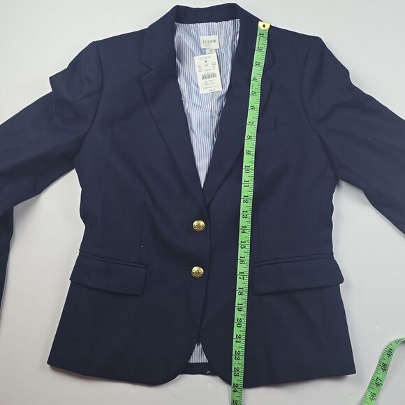 J. Crew Factory NWT $198 Original schoolboy blazer Navy Golden Buttons Women's 4 - Picture 10 of 11